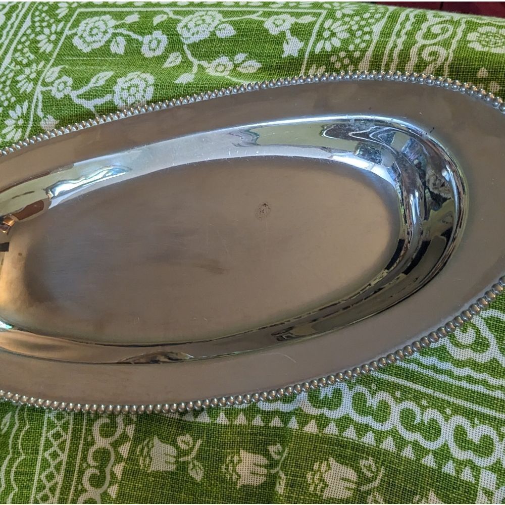 Silver tone vintage platter